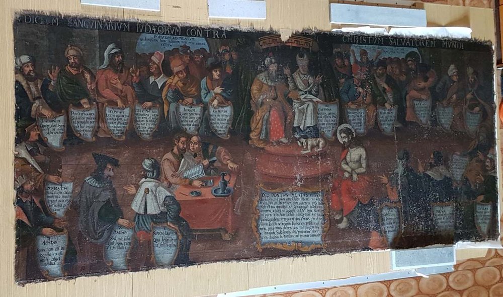 01 - Obraz Kristus pred súdom kostol Ľubica - celkový pohľad, zdroj: KPÚ Prešov