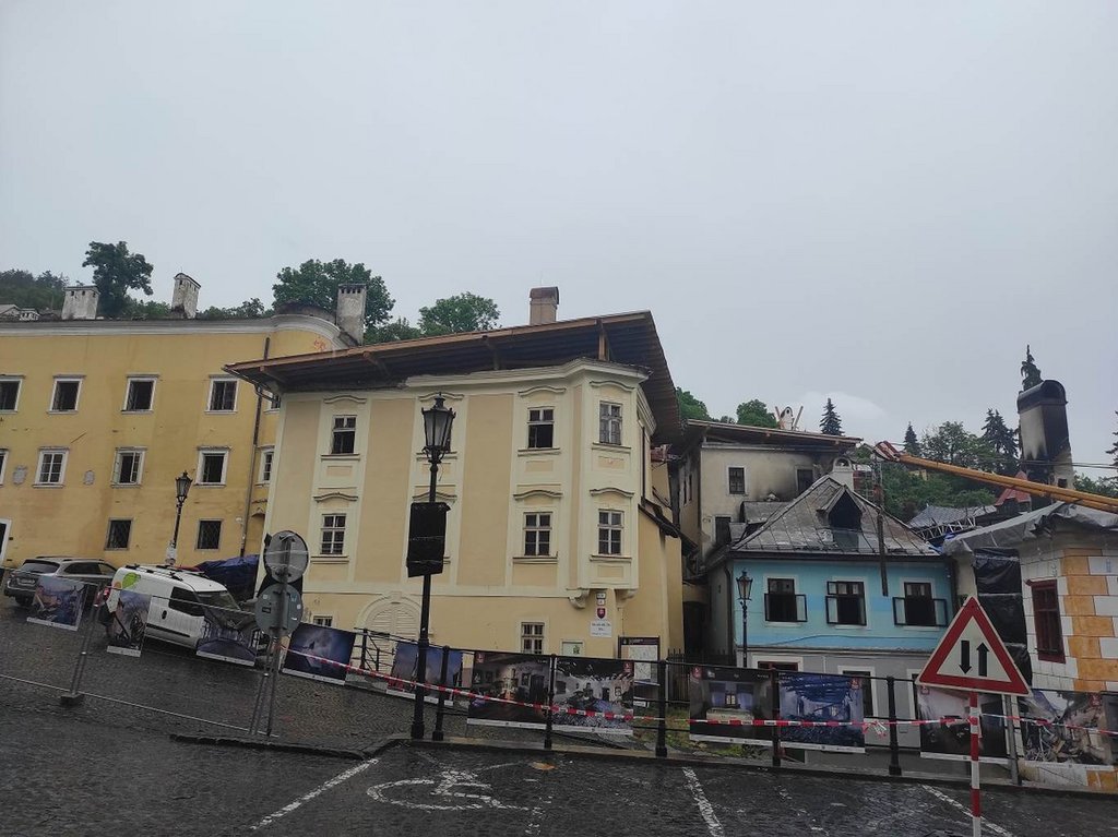 Stav objektov po požiari v Banskej Štiavnici, Foto: KPÚ Banská Bystrica, pracovisko Banská Štiavnica