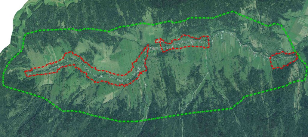 Mapa vymedzenia OPPR a PR Osturňa