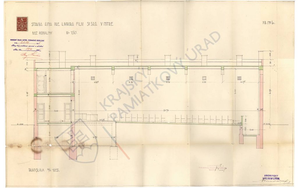 Pôvodné plány z rokov 1925 a 1931. Zdroj: Štátny archív v Nitre.