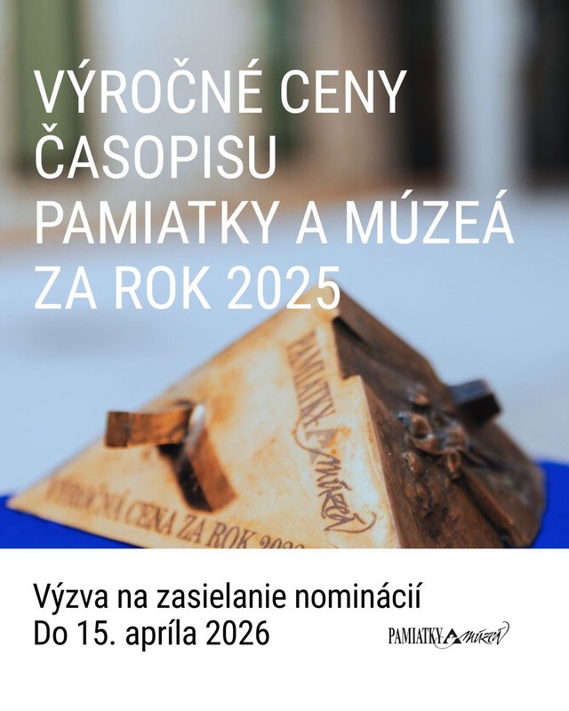 Ilustračný obrázok - Výzva na zasielanie nominácií pre cenu časopisu Pamiatky a múzeá za rok 2025