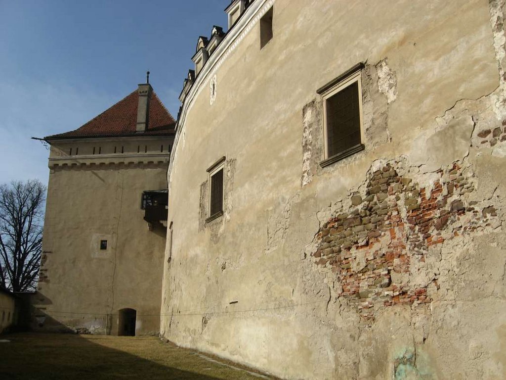 V pohľad na Vežu bránovú a Múr hradbový pred obnovou