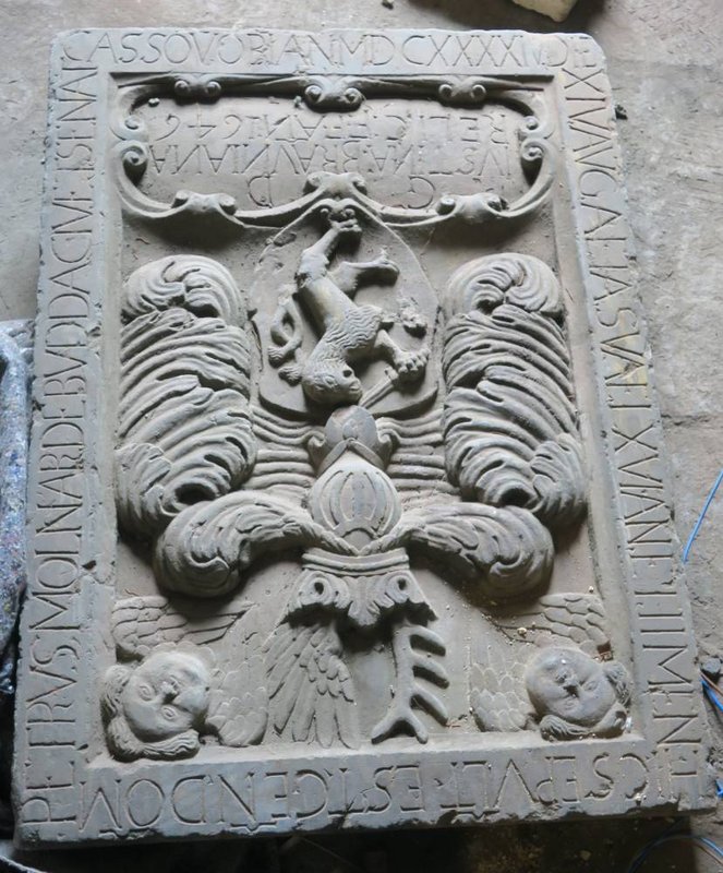 6. Prešov, Hlavná 73 – renesančný epitaf z roku 1646 pod schodiskovým priestorom, zdroj: KPÚ Prešov, foto: Ľ. Suchý, 28. 7. 2026 6. Prešov, Hlavná 73 – renesančný epitaf z roku 1646 pod schodiskovým priestorom, zdroj: KPÚ Prešov, foto: Ľ. Suchý, 28. 7. 2026