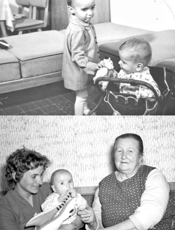 Autentické fotografie zo šesťdesiatych rokov z Československa, zachytávajúce deti hrajúce sa s hračkami Libuše Niklovej. (Zdroj: rodinný archív Martina Horvátha)