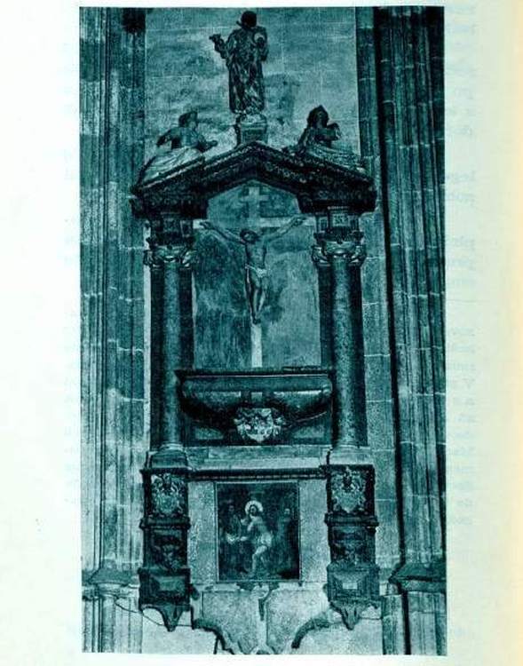 05 – Dóm: epitaf rod. Reiner s obrazom Bičovania Krista; hist. foto: reprofoto (Wick)