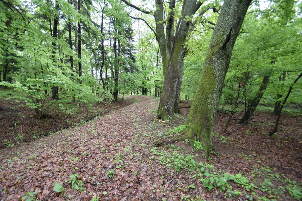 07 – príklad dnes už nefunkčného banského jarku s cestou pre údržbu, oblasť Štiavnických Baní