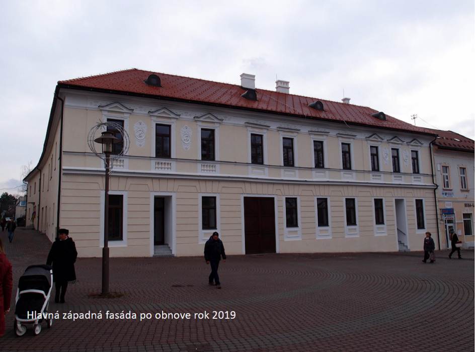 Obr. 4. Pohľad na hlavnú západnú fasádu po obnove - r. 2019, foto M. Dvončová