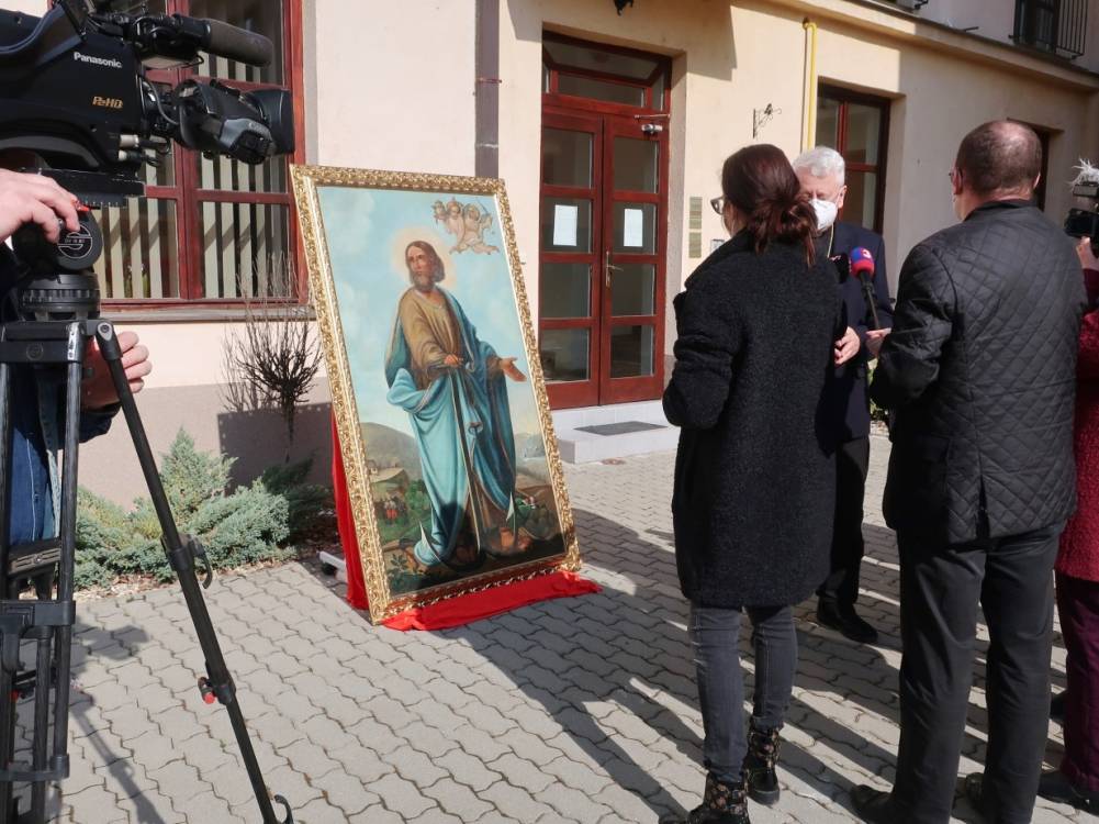 08 – Rožňava, rím. kat. biskupstvo – tlačovka k navráteniu obrazu; foto D. Gdovinová, KPÚ Košice, prac. Rožňava, 2021