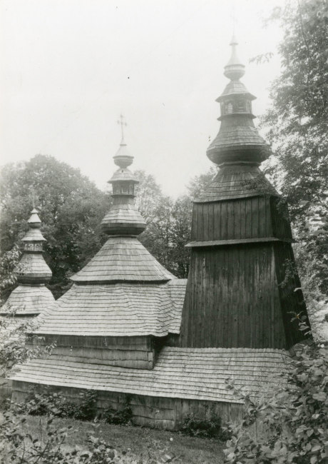 Šarišský Štiavnik (okr. Svidník), cerkev zbúraná koncom 20. rokov 20. stor., stav 1923. Zdroj: Archív PÚ SR (17.383)