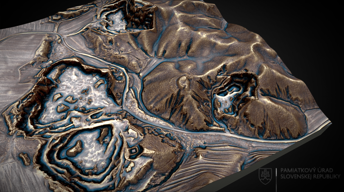 3D model hradiska Hôrka v Rajci a Veľkej Čiernej