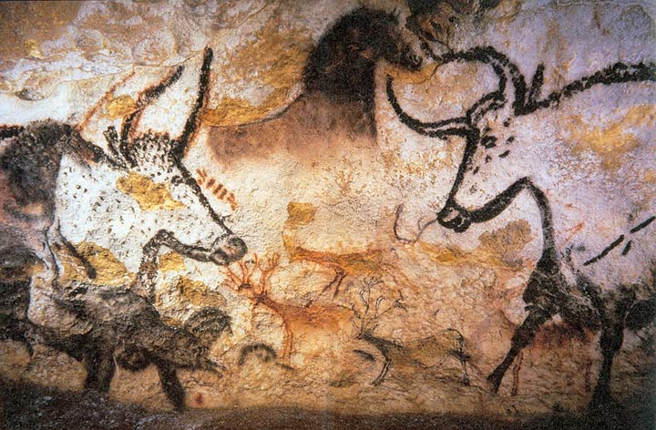Kresby pratura v jaskyni Lascaux. Zdroj Wikipedia